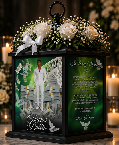 Custom Memorial Lantern with Photo | Personalized In Loving Memory Keepsake