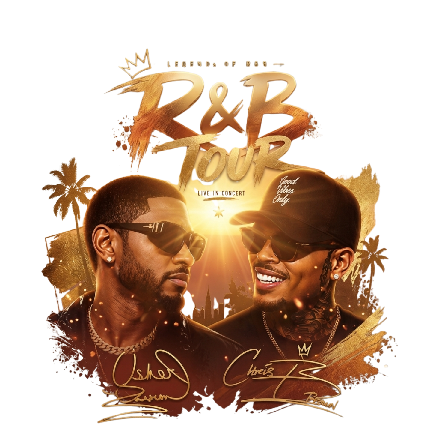 R&B Tour 2026 Rhinestone Jersey | Usher & Chris Brown Concert Jersey