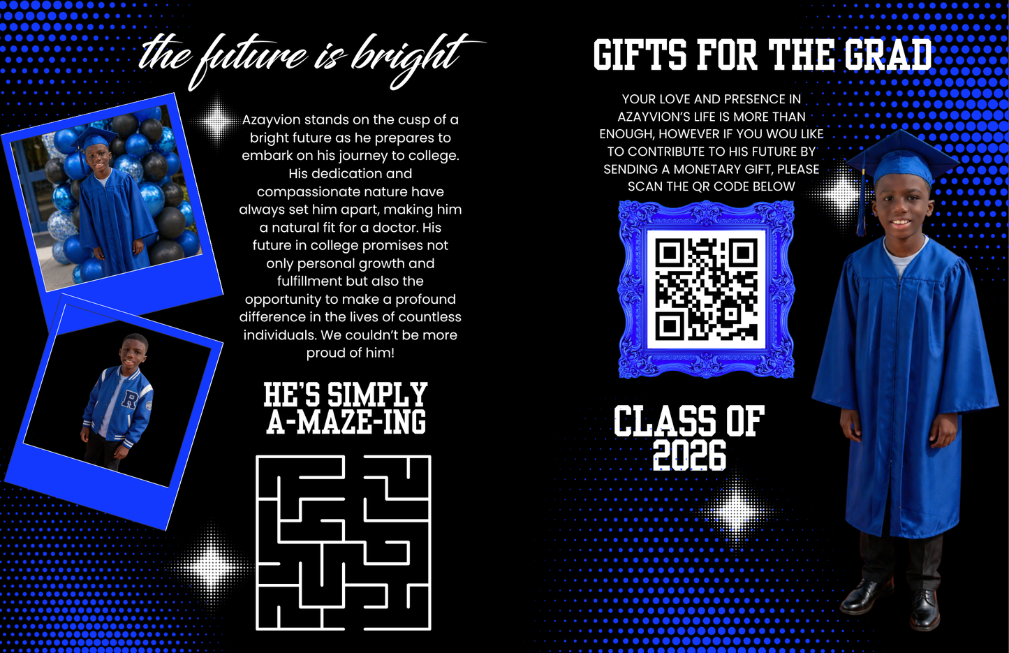All-Star Blue Graduation Bundle | Class of 2026 Graduation Party Templates (Editable Canva-Pro Kit)