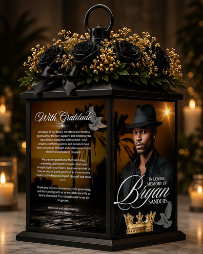 Custom Memorial Lantern with Photo | Personalized In Loving Memory Keepsake