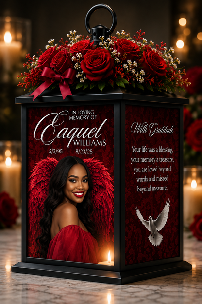 Custom Memorial Lantern with Photo | Personalized In Loving Memory Keepsake