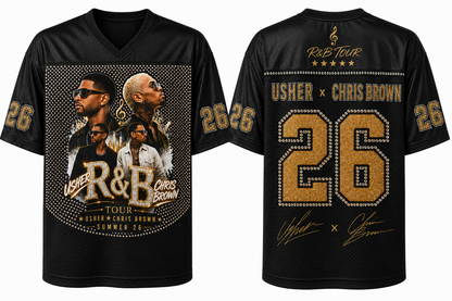 R&B Tour 2026 Rhinestone Jersey | Usher & Chris Brown Concert Jersey
