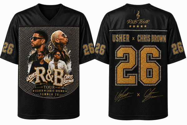 R&B Tour 2026 Rhinestone Jersey | Usher & Chris Brown Concert Jersey