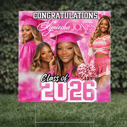 Celebrate Your Graduate Yard Sign – Personalized Class of 2026 Photo Yard Sign