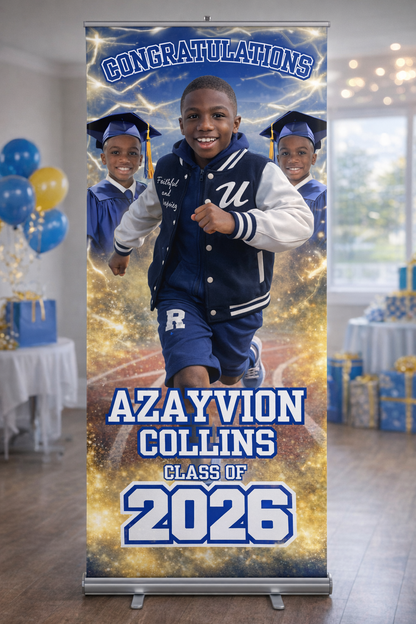 Personalized Graduation Retractable Banner | Custom Photo Class of 2026 Graduation Banner