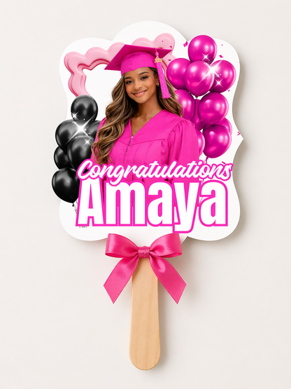 Personalized Graduation Fan | Class of 2026 Custom Grad Photo Fan