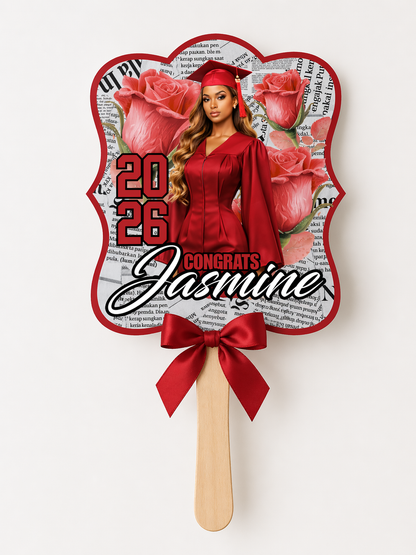 Personalized Graduation Fan | Class of 2026 Custom Grad Photo Fan