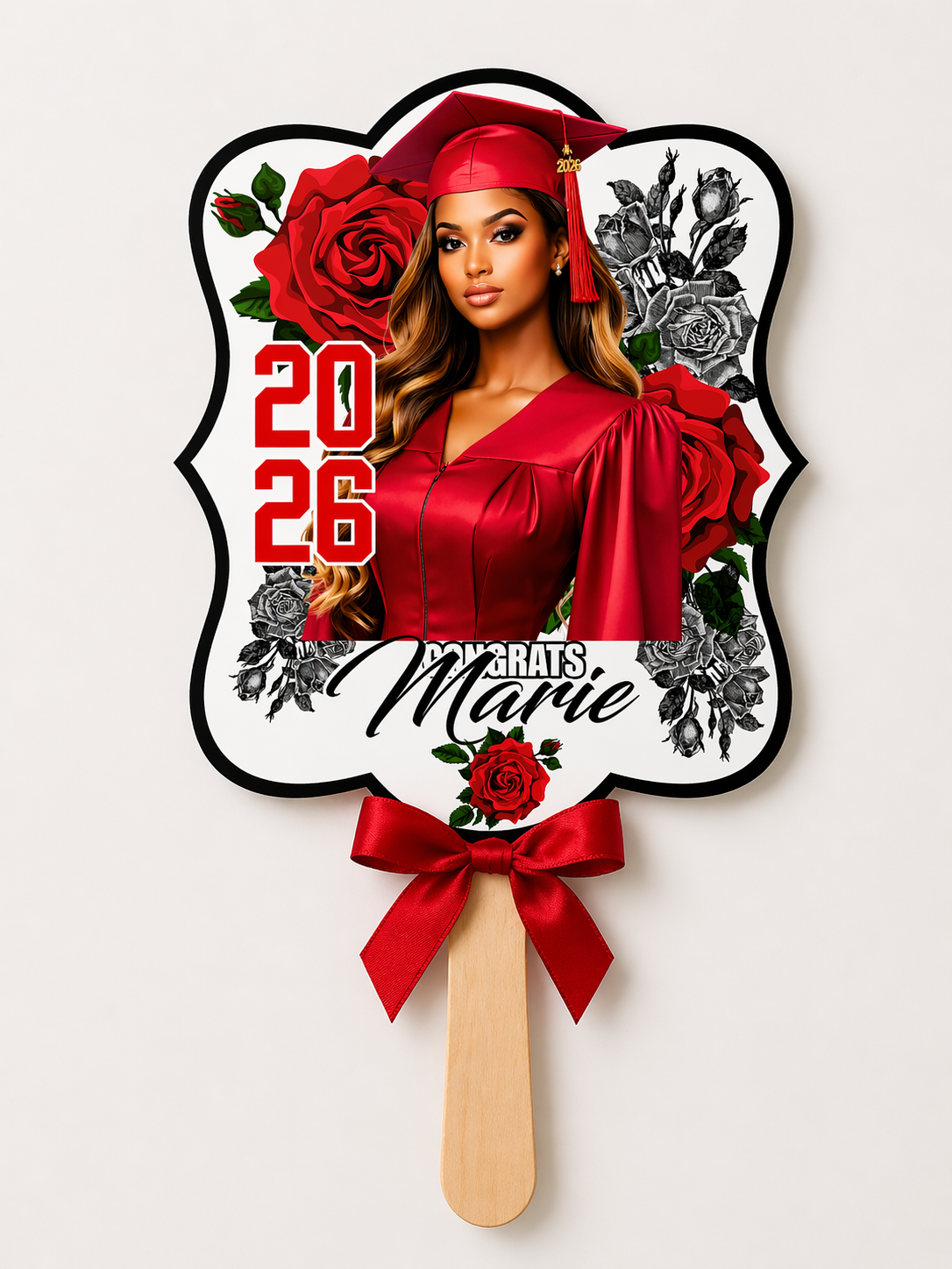 Personalized Graduation Fan | Class of 2026 Custom Grad Photo Fan