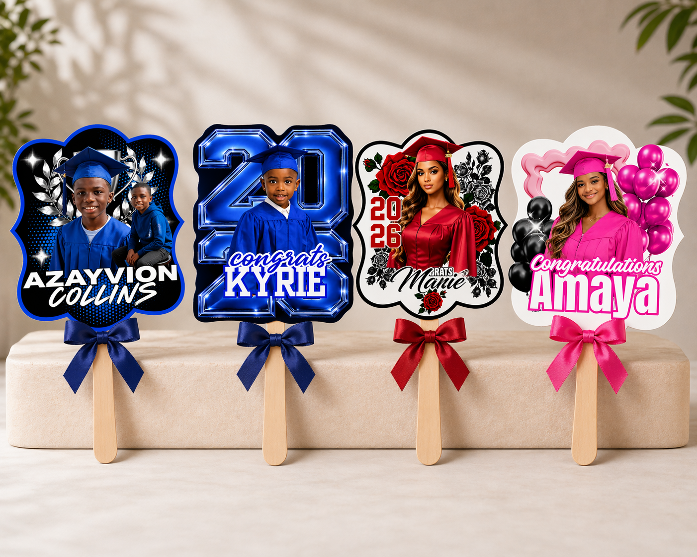 Personalized Graduation Fan | Class of 2026 Custom Grad Photo Fan
