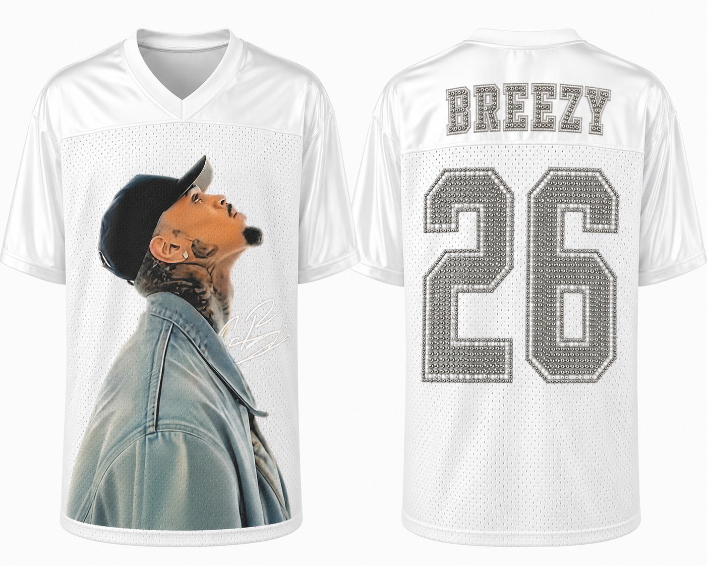 R&B Tour 2026 Rhinestone Jersey | Usher & Chris Brown Concert Jersey