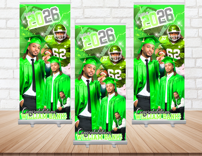 Personalized Graduation Retractable Banner | Custom Photo Class of 2026 Graduation Banner