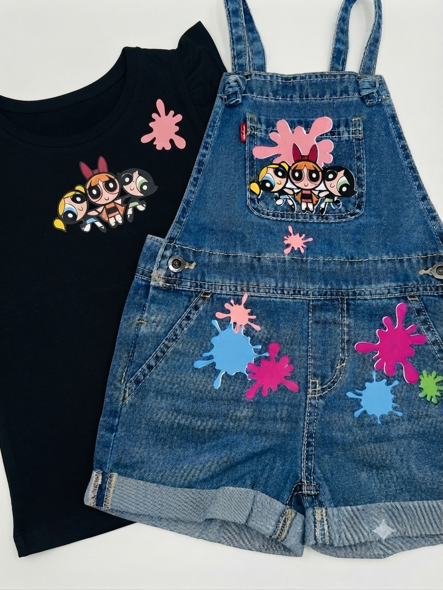 Custom Girls Birthday Outfit Set & Matching Rhinestone Shoes | Personalized Girls Birthday Outfit