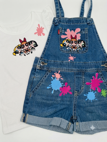 Custom Girls Birthday Outfit Set & Matching Rhinestone Shoes | Personalized Girls Birthday Outfit