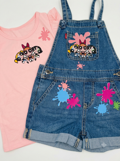 Custom Girls Birthday Outfit Set & Matching Rhinestone Shoes | Personalized Girls Birthday Outfit