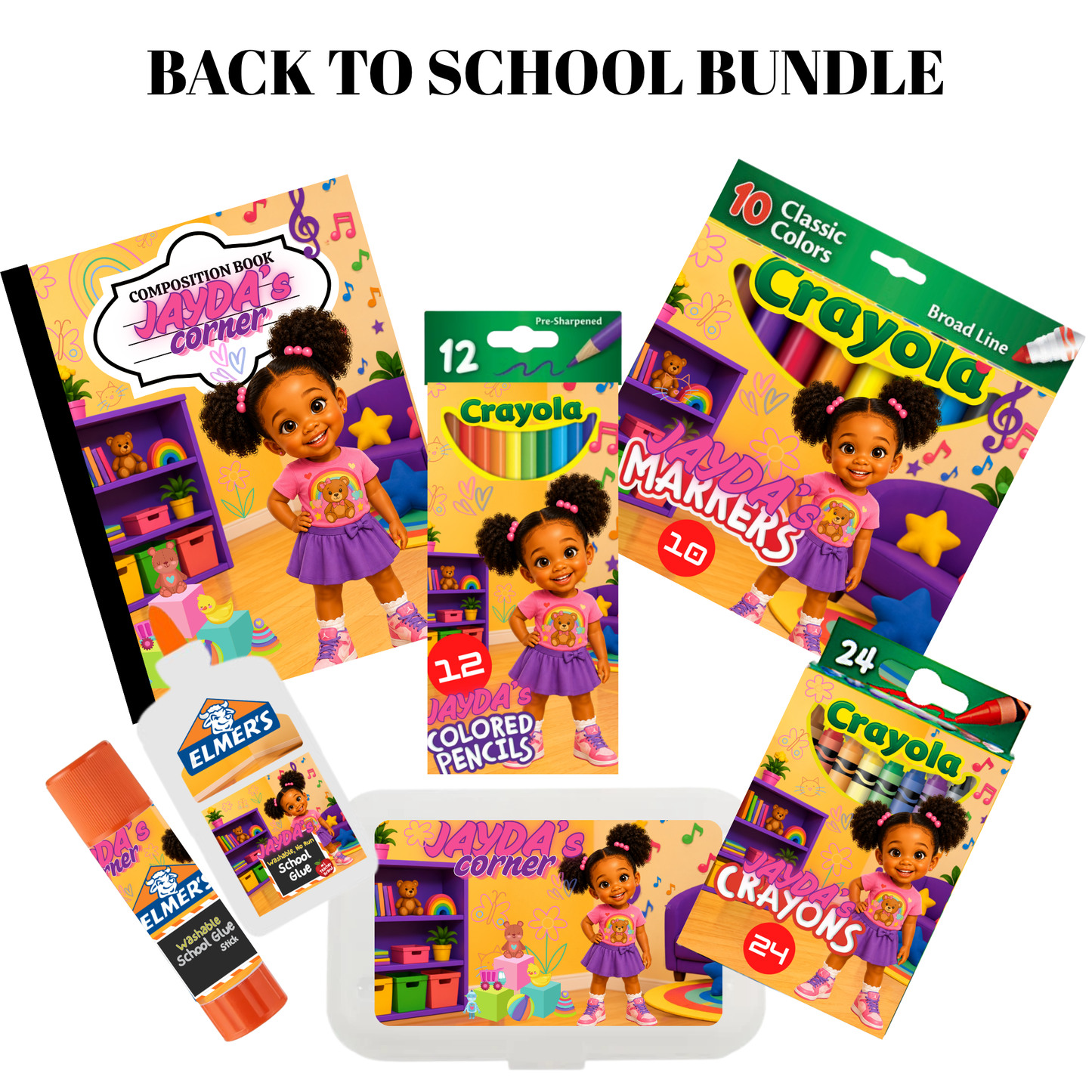Personalized Back to School Supply Bundle | Custom Kids School Supplies with Name