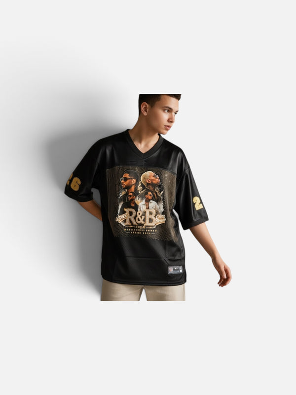 R&B Tour 2026 Rhinestone Jersey | Usher & Chris Brown Concert Jersey