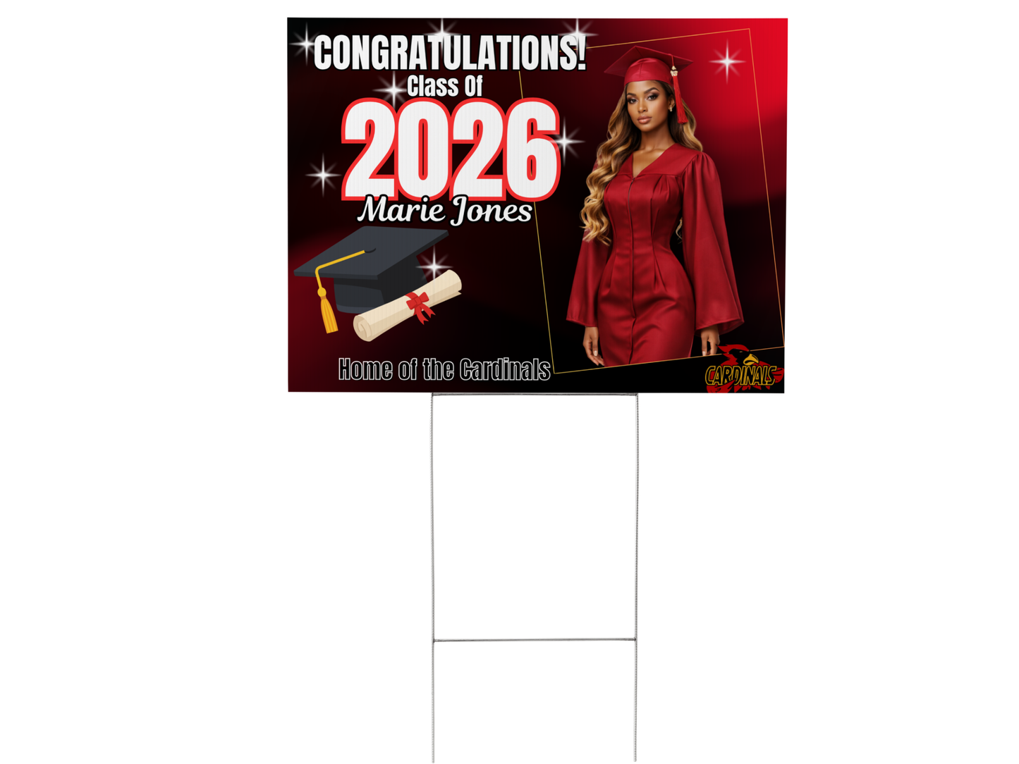 Celebrate Your Graduate Yard Sign – Personalized Class of 2026 Photo Yard Sign