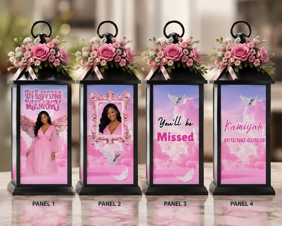 Custom Memorial Lantern with Photo | Personalized In Loving Memory Keepsake