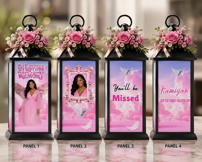 Custom Memorial Lantern with Photo | Personalized In Loving Memory Keepsake