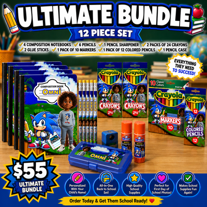 Personalized Back to School Supply Bundle | Custom Kids School Supplies with Name